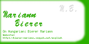 mariann bierer business card